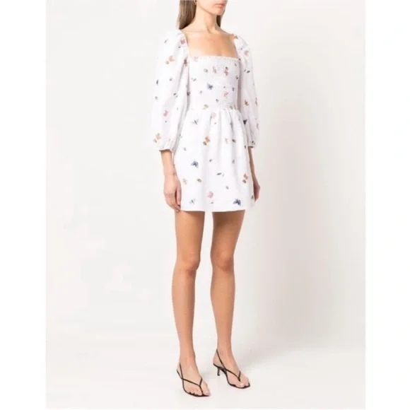 NEW Reformation Greyson Linen Dress Ladybugs Medium